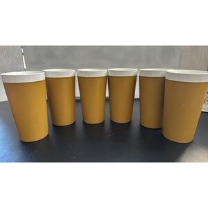 Set of 6 Harvest Gold  Welded 10 oz. Tumbles,Insulated Vintage